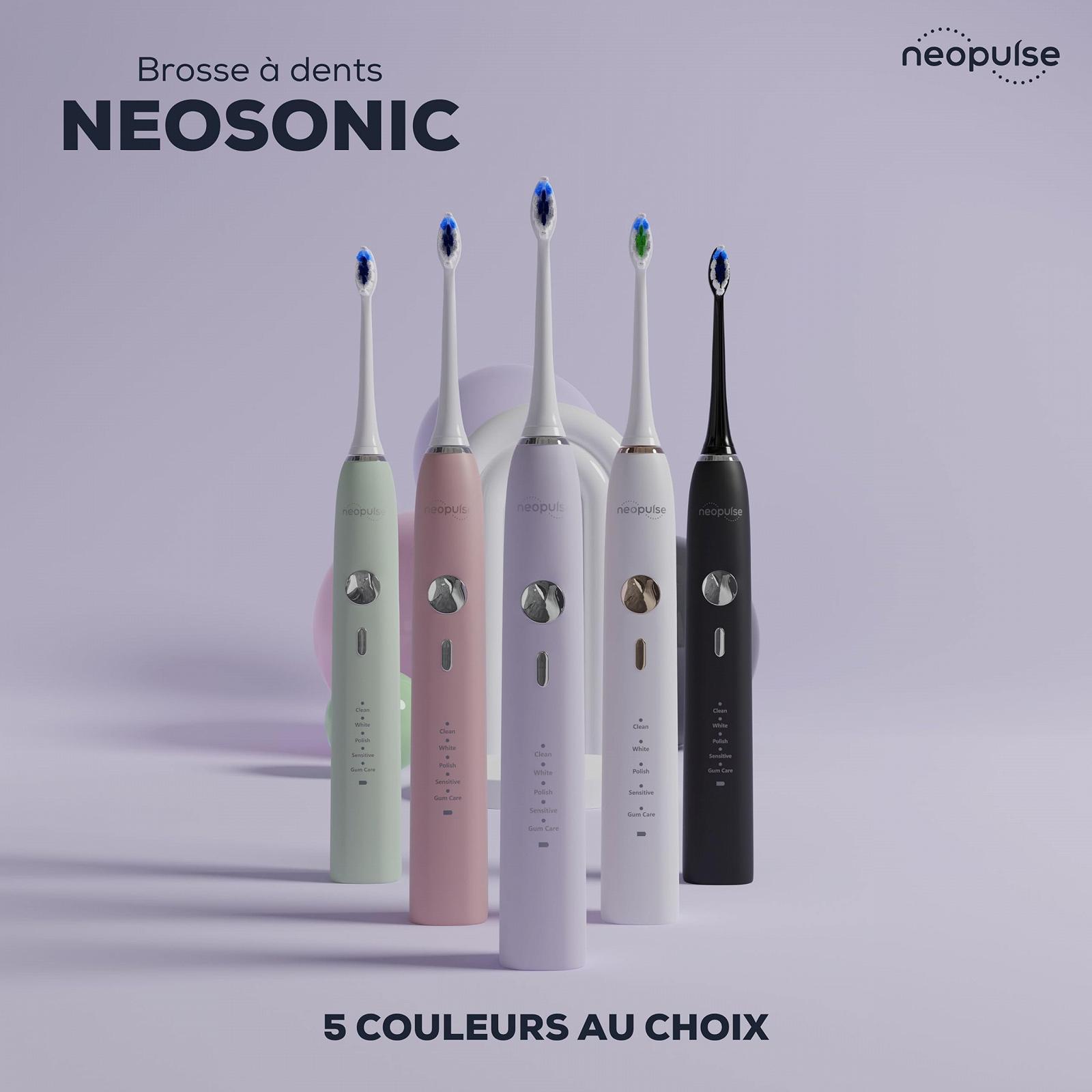 Звукова електрична зубна щітка Neosonic NEOPULSE 15 режимів Purple, фото №5