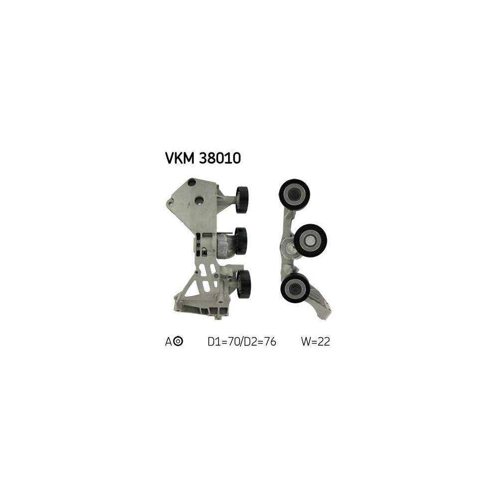 Натяжитель ремня SKF VKM 38010 поликлинового ремня для MERCEDES-BENZ правый, фото №1 Натяжитель ремня SKF VKM 38010 поликлинового ремня для MERCEDES-BENZ правый, фото №1