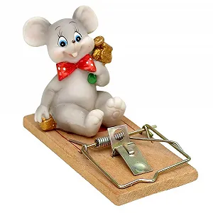 Скарбничка Dekohelden24 Миша на мишоловці Набір 2 шт. 4 x 10 x 6 см synthetic.ua - Фото 1