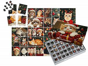 Пазл Адвент-календарь puzzleYOU "All Cats Love Christmas" 1000 деталей - Фото 1