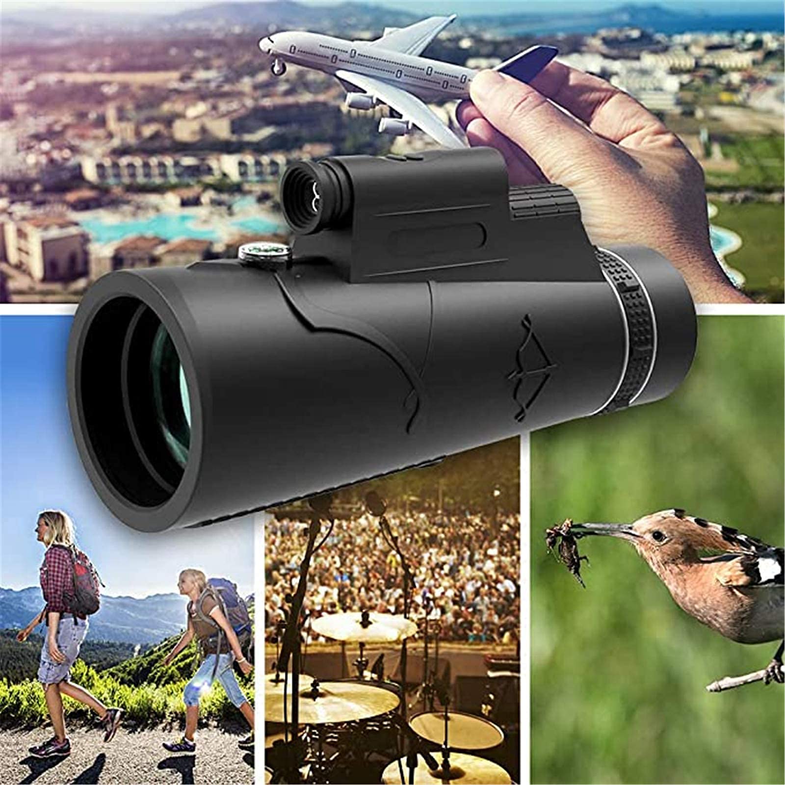 Монокуляр Hohe Leistung HD 12x50 з LED ліхтариком та компасом, фото №2