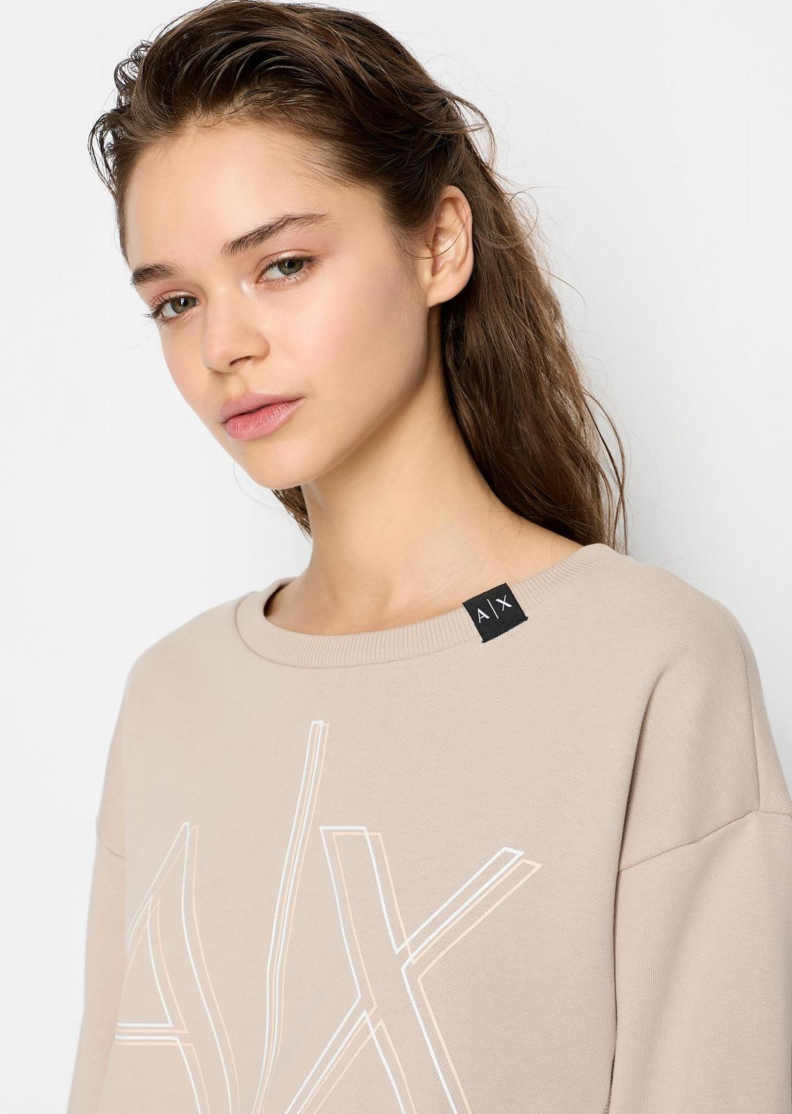 Женский Свитшот Armani Exchange Ax Outline Logo Print Круглый вырез, фото №2 Женский Свитшот Armani Exchange Ax Outline Logo Print Круглый вырез, фото №2