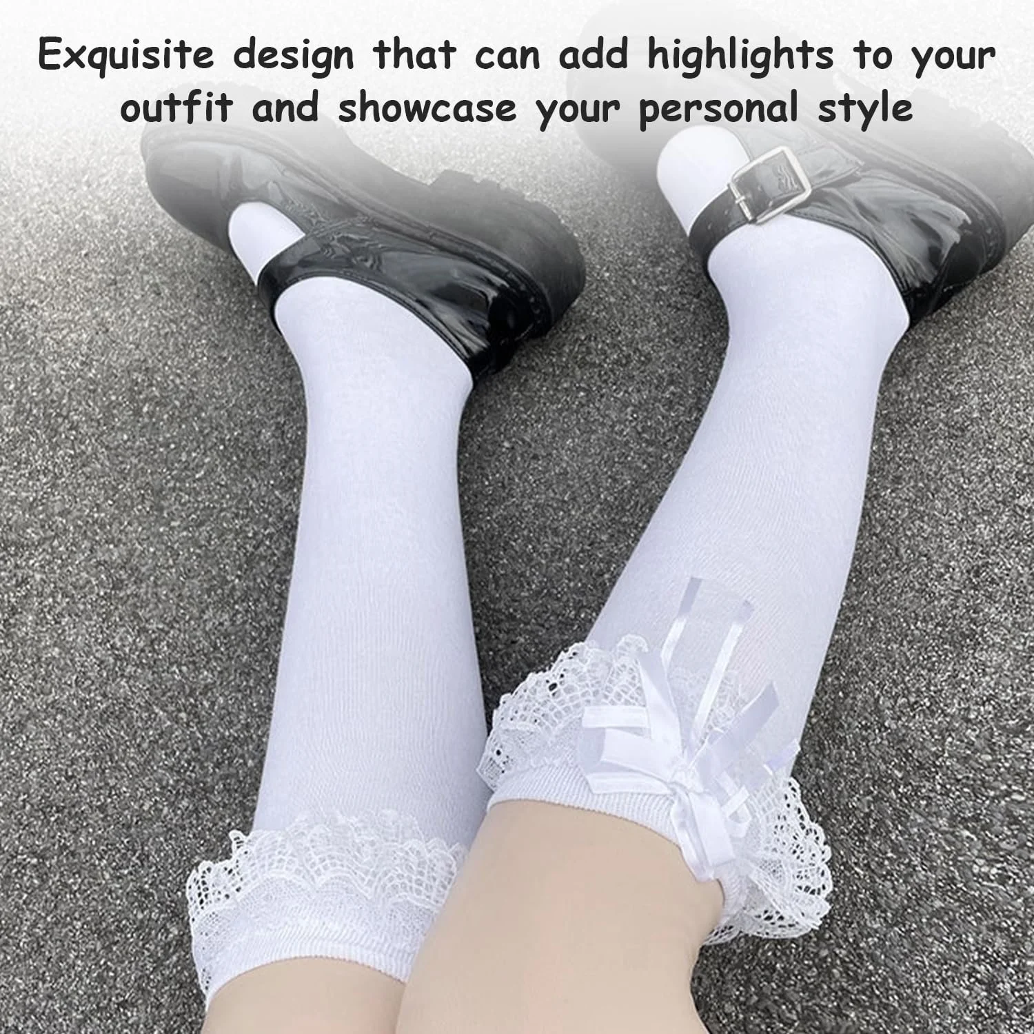 Шкарпетки з бантом жіночі, мереживні, 2 пари, фото №5