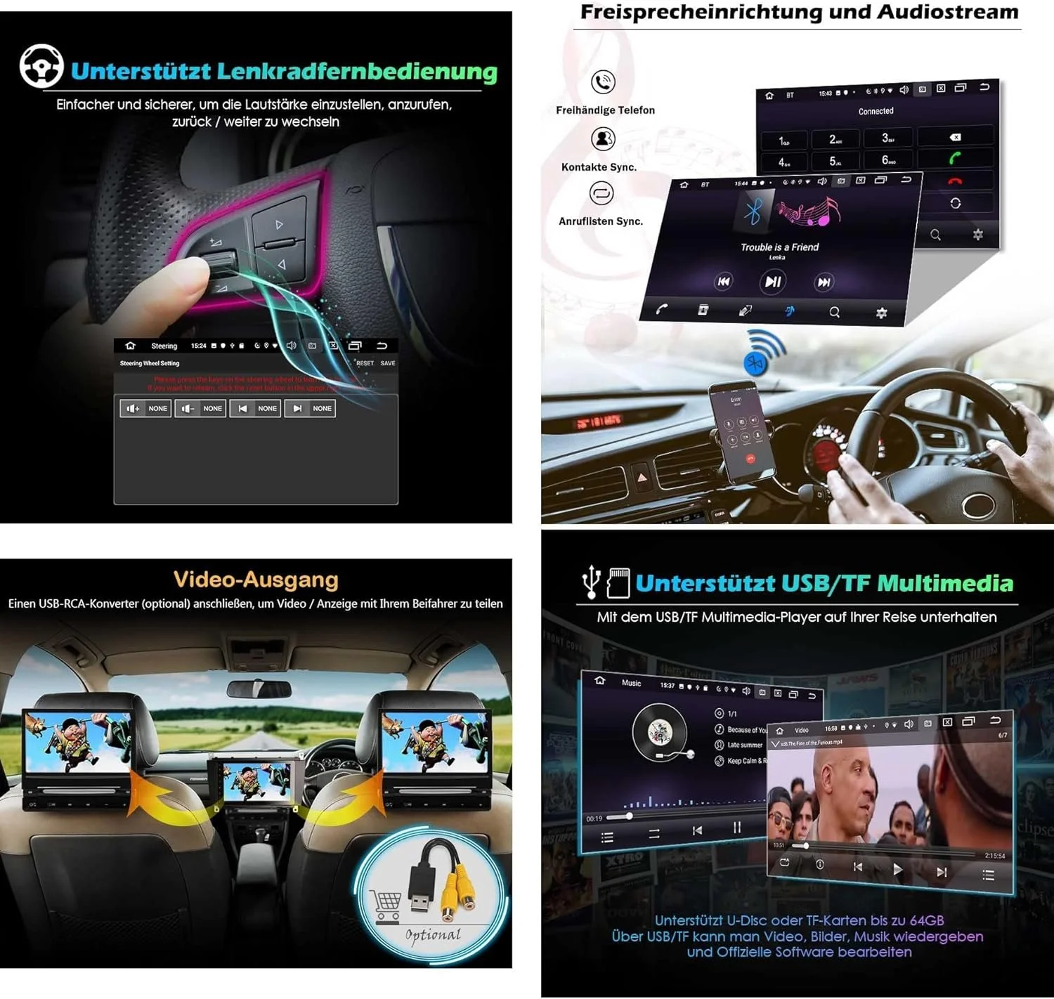 Штатная автомагнитола GONFEN для Mercedes Benz Classe C W203 Classe CLC W203 C180 Classe CLK W209 / 8" / Сенсорная / 2/32Гб / Android 11 / Apple CarPlay / Android Auto / Bluetooth / WI-FI / GPS / USB / DAB+, фото №5