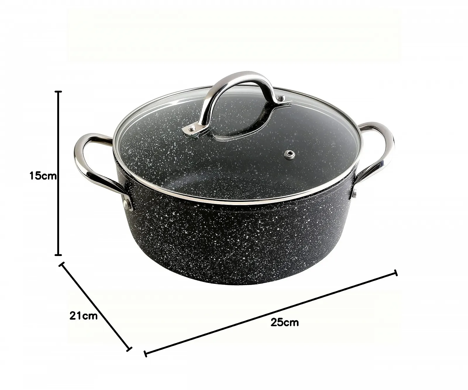 Каструля WECOOK! Granite 20 см з кришкою Алюмінієва 2,2 л Антипригарна, фото №5