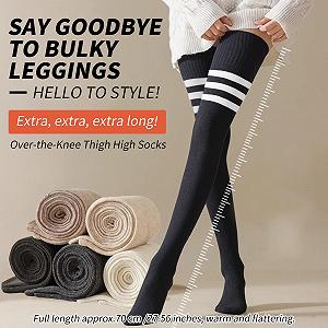 Комплект гольфов выше колена в полоску, 3 пары synthetic.ua - Фото 1