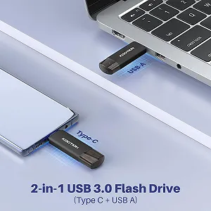 USB-накопичувач KOOTION OTG 3.0 Type-C 2-in-1 256 ГБ Brown synthetic.ua - Фото 1