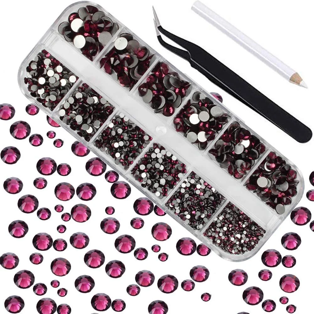 Стрази Різних Розмірів-Кристали, Манікюру, Рожевий, 1 набір, фото №1 Стрази Різних Розмірів-Кристали, Манікюру, Рожевий, 1 набір, фото №1