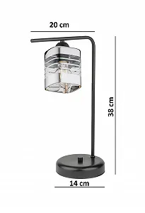 Настільна лампа Loft Metal Glass Silver 1-Bulb E27 Чорний synthetic.ua - Фото 1