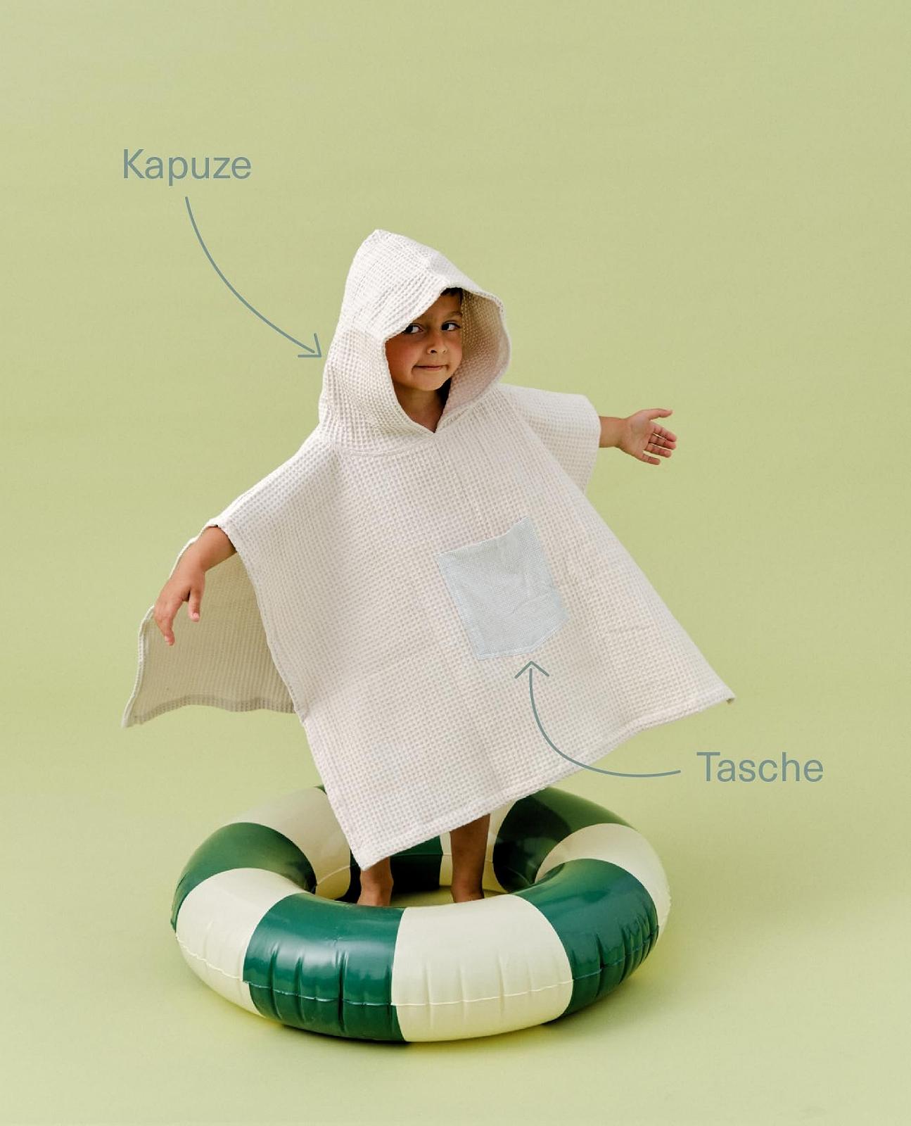 Пончо для ванны Molis&co Zinnia для детей 7-8 лет с капюшоном. Легкий и компактный халат для детей, фото №4