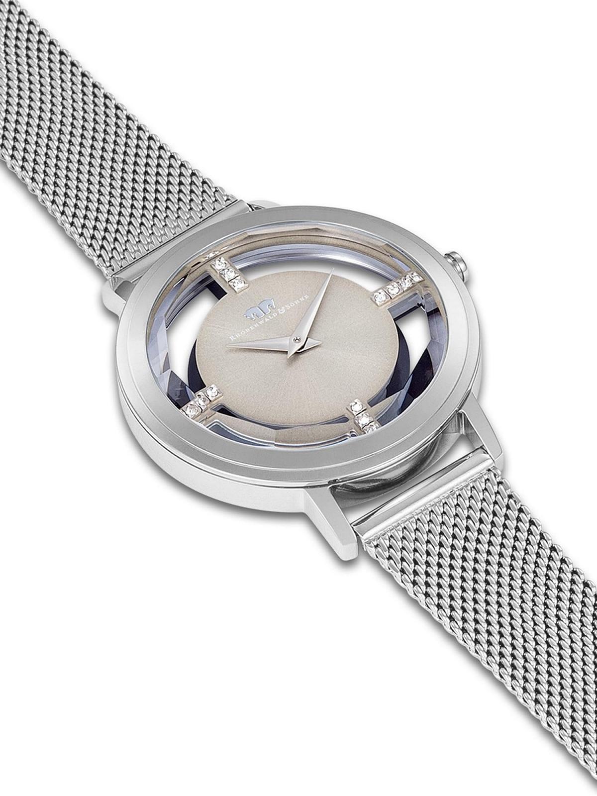 Жіночий годинник Rhodenwald & Söhne Аналоговий 10010418 Кварцовий механізм Japan, срібний браслет з нержавіючої сталі, срібний, фото №3