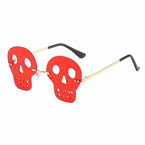 Сонцезахисні окуляри YAMEIZE Без оправи Череп Жіночі Вінтажні Металеві - Фото 1
