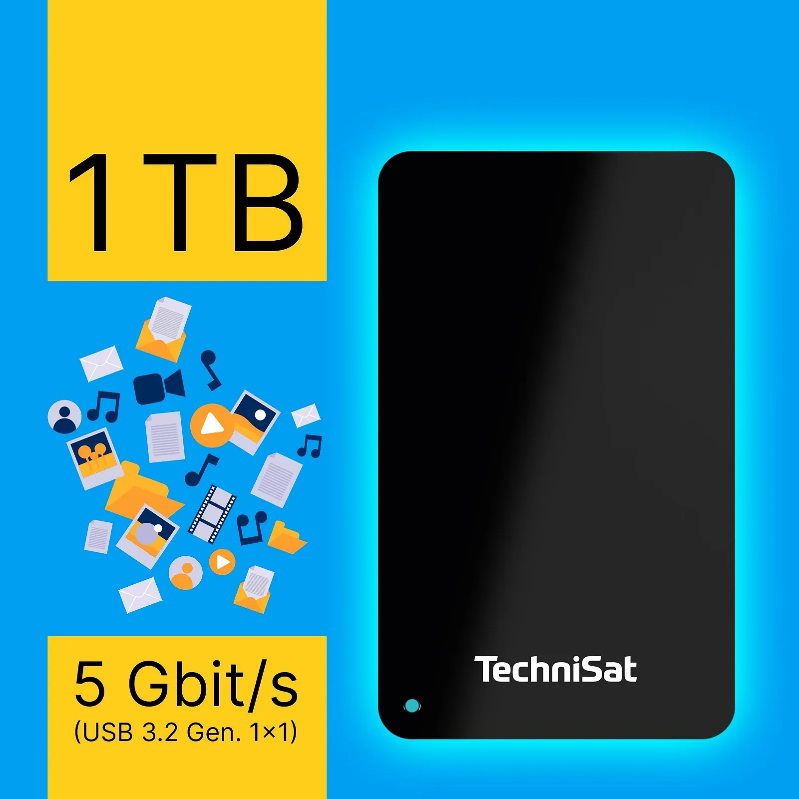 Внешний жесткий диск TechniSat Streamstore 24 1 TB 2.5" USB 3.2 LED, фото №2