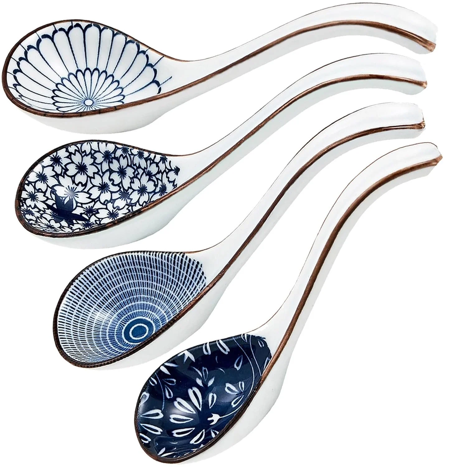 Набір супових ложок (4 шт.), керамічні азіатські, фото №1