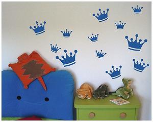 Наклейка на стіну Samunshi Crowns Set 30 x 20 см Золотий металевий ефект synthetic.ua - Фото 1