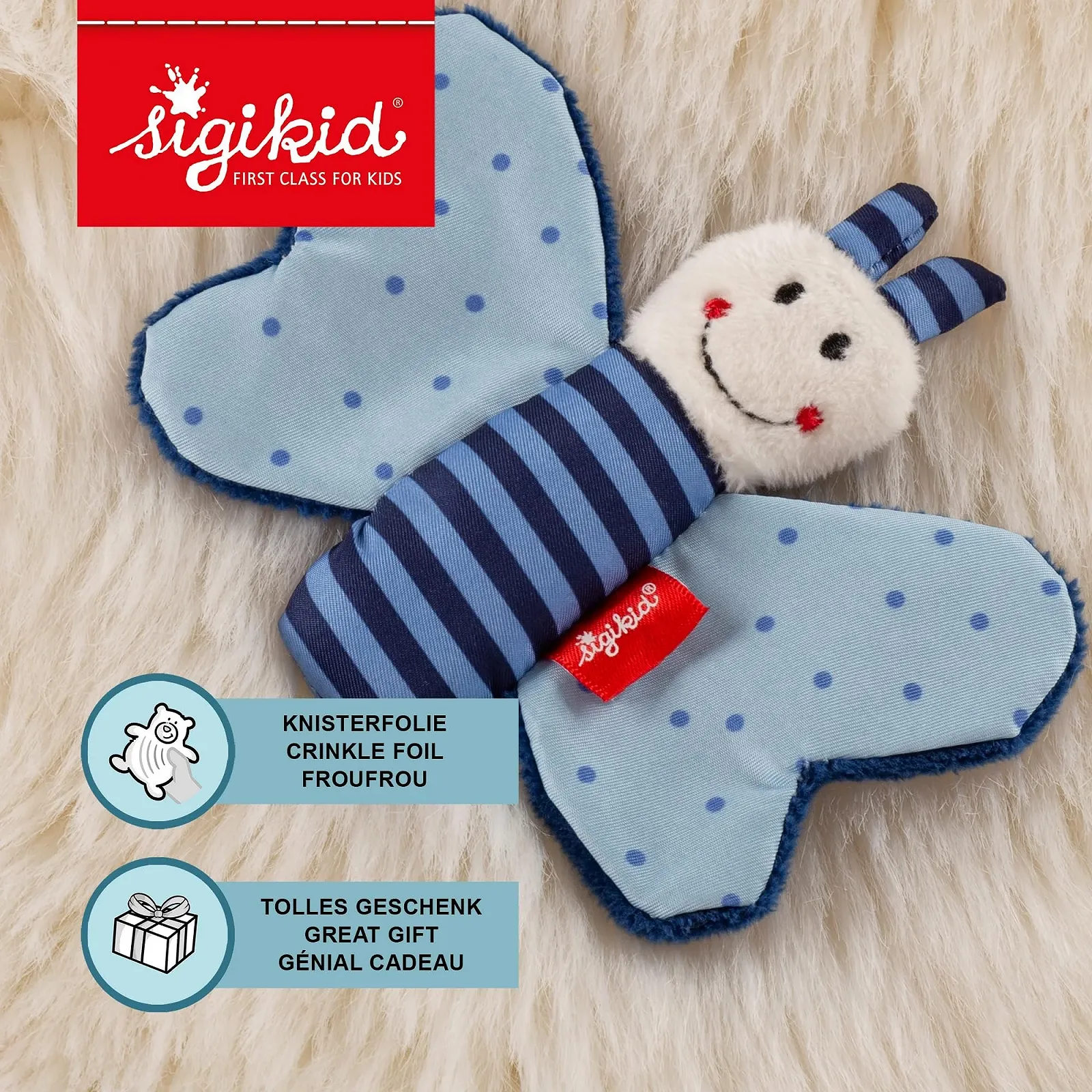 Игрушка Sigikid Бабочка Голубая, фото №3