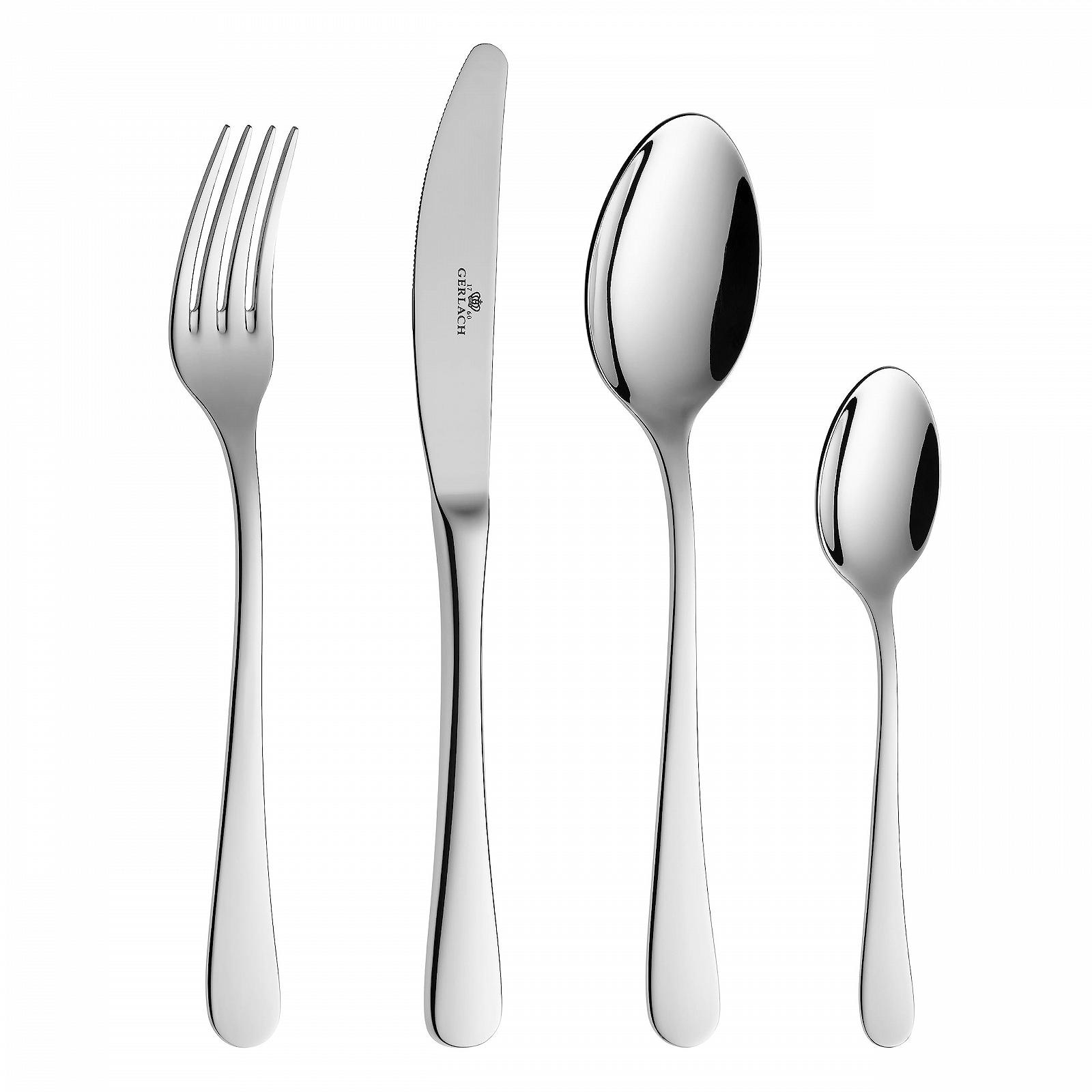 Набір столових приборів Gerlach Flow для 6 осіб 24 шт Срібний, фото №1 Набір столових приборів Gerlach Flow для 6 осіб 24 шт Срібний, фото №1