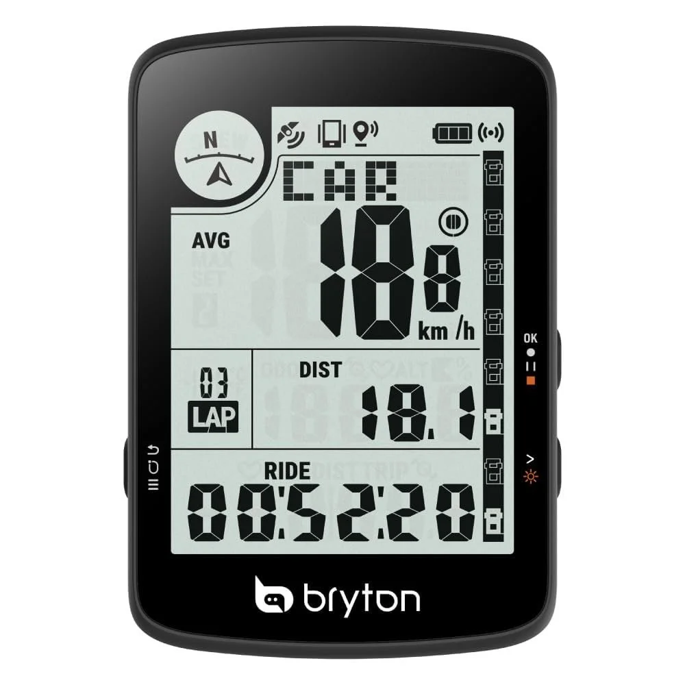 Беспроводной GPS велокомпьютер Bryton Rider 17 3.0" ЖК-экран 25 часов работы Bluetooth Водонепроницаемый IPX7, фото №1