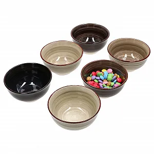 Миска MamboCat Набор из 6 мисок для закусок и соусов серого цвета, диаметр 12 см - Фото 1