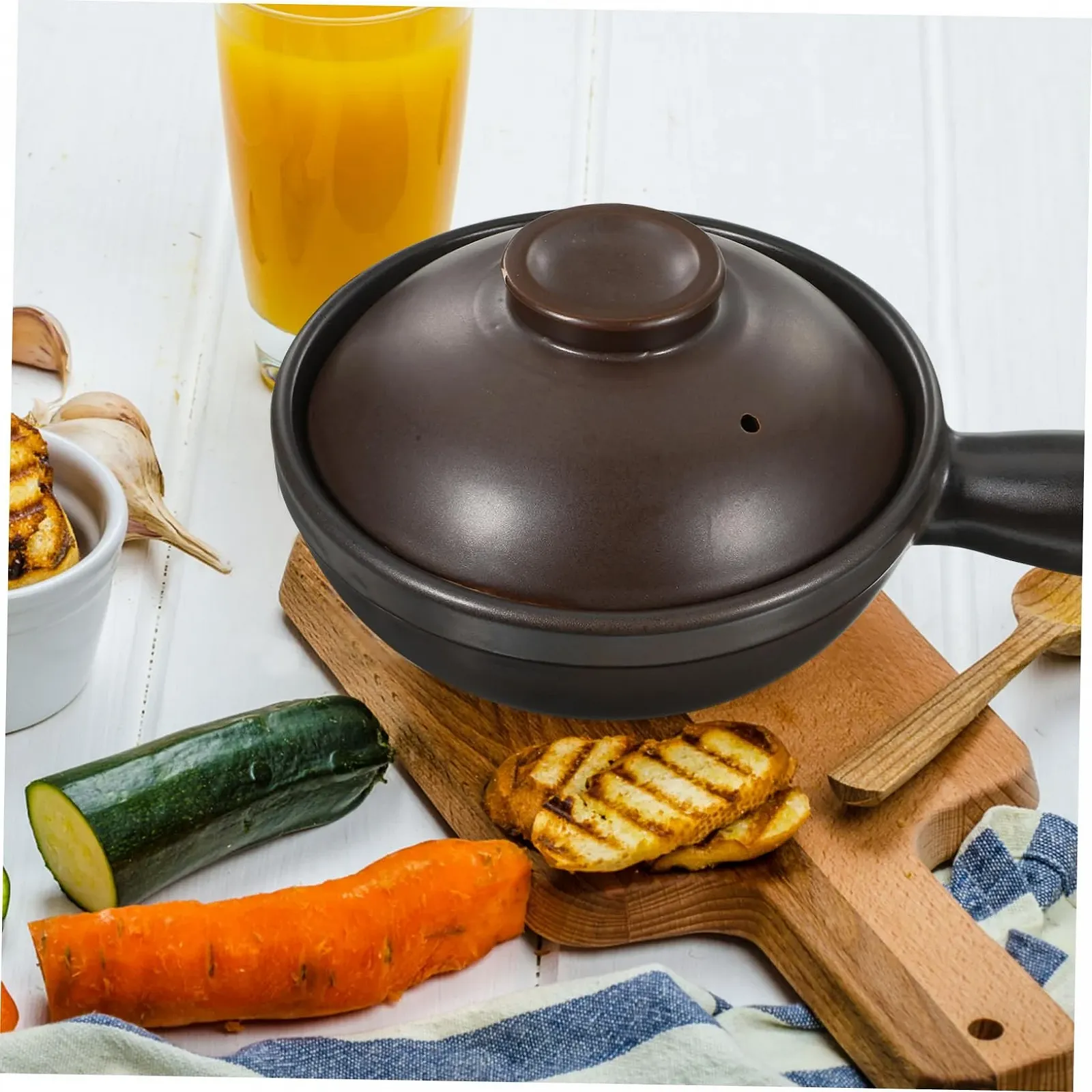 Кастрюля-сотейник VALICLUD керамическая традиционная с крышкой и ручкой, для бибимбапа и супа, фото №6 Кастрюля-сотейник VALICLUD керамическая традиционная с крышкой и ручкой, для бибимбапа и супа, фото №6