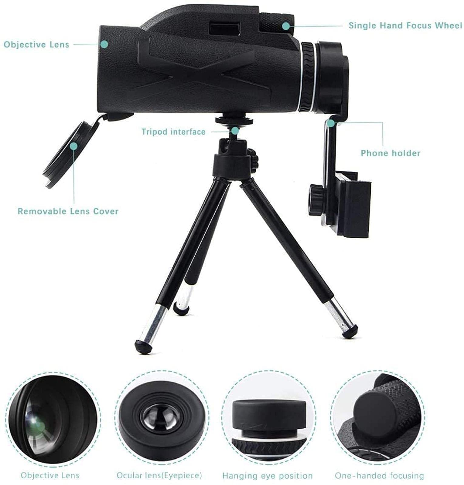Труба MRKU Tragbares 80x100 HD Dual-Fokus зум, фото №2