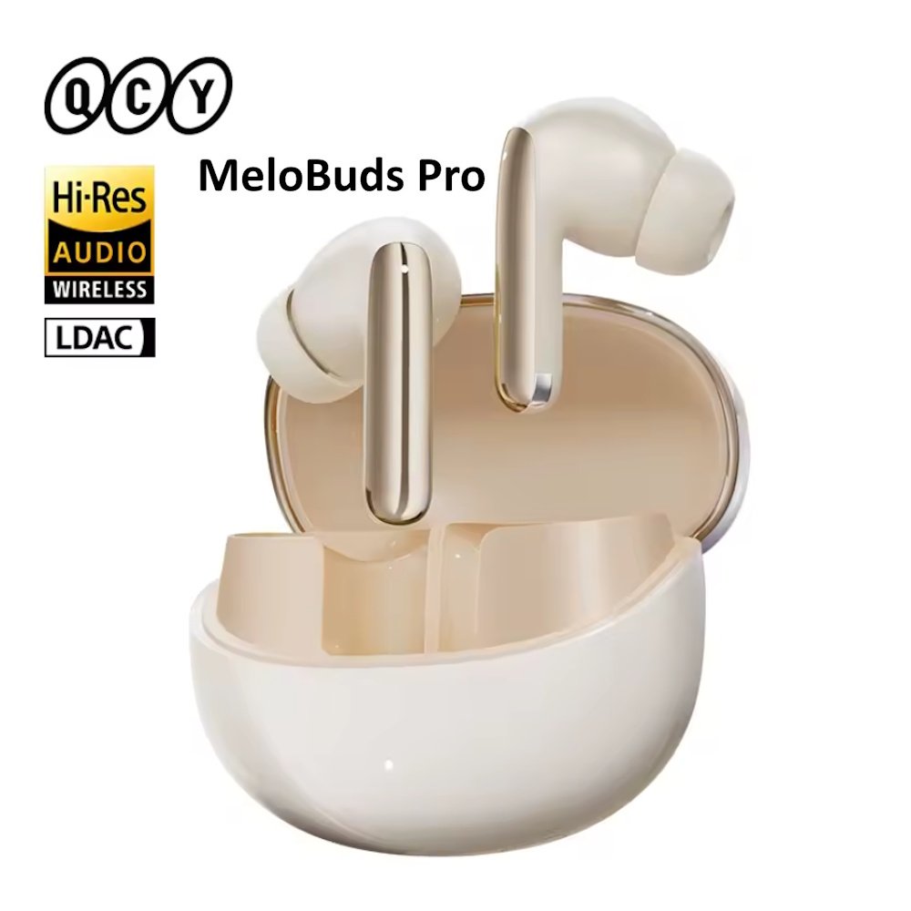 Наушники QCY MeloBuds Pro Hi-Res LDAC Hybrid ANC BT5.3 Gold, фото №1