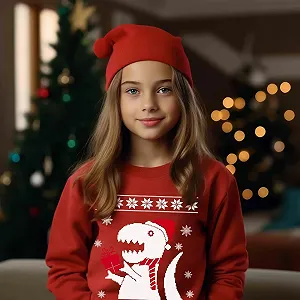 Джемпер Little Hand Динозавр Різдвяний для хлопчиків Теплий Різдвяний synthetic.ua - Фото 1