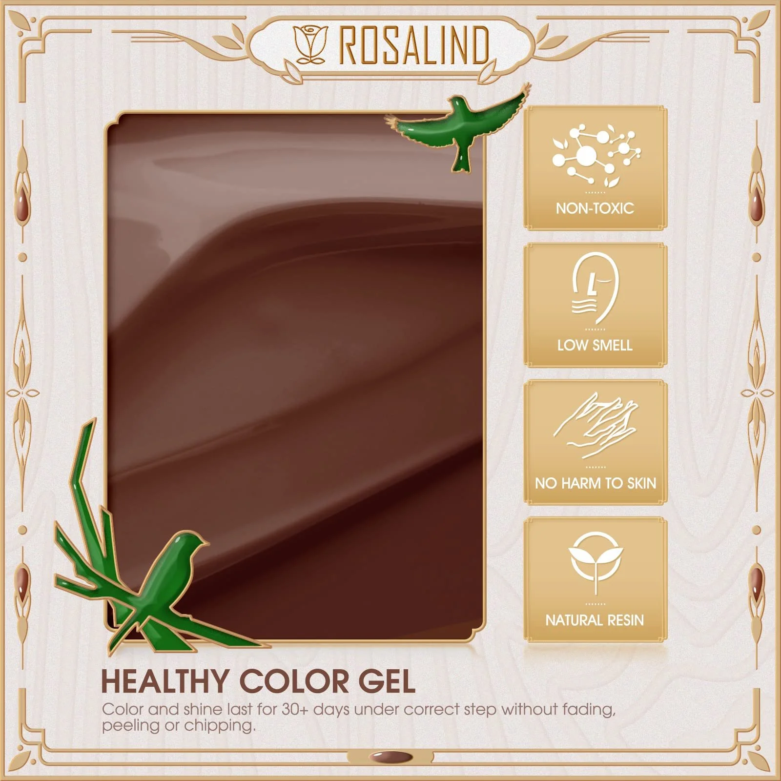 Гель-лак ROSALIND Коричневый 15 мл, фото №5