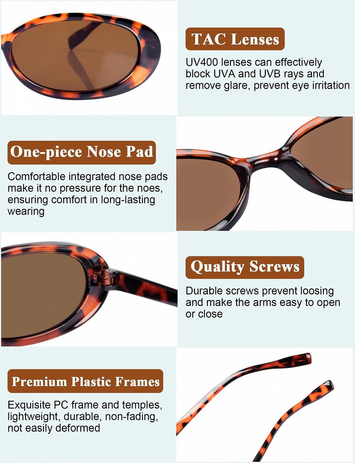 Солнцезащитные очки овальные винтажные Becellen Набор 4 шт., фото №3