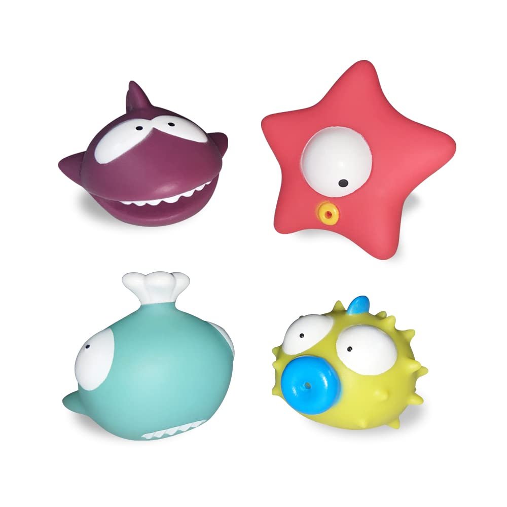 Іграшки для ванни Морські тварини (9 штук) Морська зірка, Акула, Восьминіг, Кит, фото №4