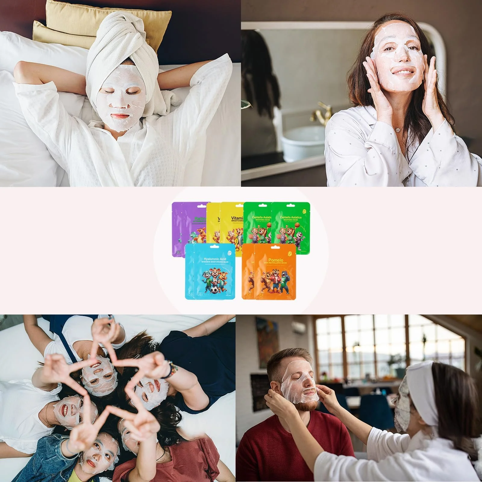 Тканевая маска Soleneva Набор 10 шт Маска для лица с гиалуроновой кислотой Увлажняющая, фото №7