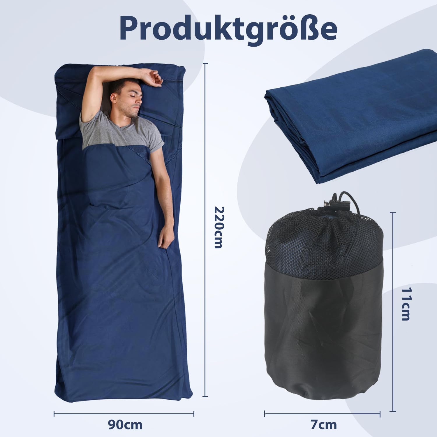 Спальный мешок Ultralight Microfibre с подушечкой и карманом на молнии 90 x 220 см, фото №3