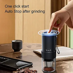 Автоматическая кофемолка Electric с регулируемым размером помола, USB, беспроводная для дома, кемпинга, путешествий synthetic.ua - Фото 1
