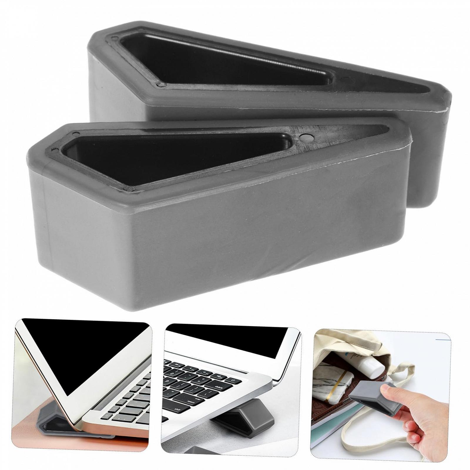 Подставка для ноутбука эргономичная, портативная, регулируемая по высоте, противоскользящая, вентилируемая, компактная, 2 шт., фото №7 Подставка для ноутбука эргономичная, портативная, регулируемая по высоте, противоскользящая, вентилируемая, компактная, 2 шт., фото №7