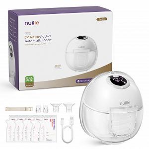 Молокоотсос электрический портативный Nuliie S32, 4 режима, 9 уровней, фланец 24 мм с LED-дисплеем, дополнительный 1 фланец 18 мм & 21 мм и сменные утиные клапаны (1 шт, Белый) - Фото 1