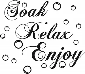 Наклейка на стіну "Soak Relax Enjoy" 45 x 29 см Black - Фото 1