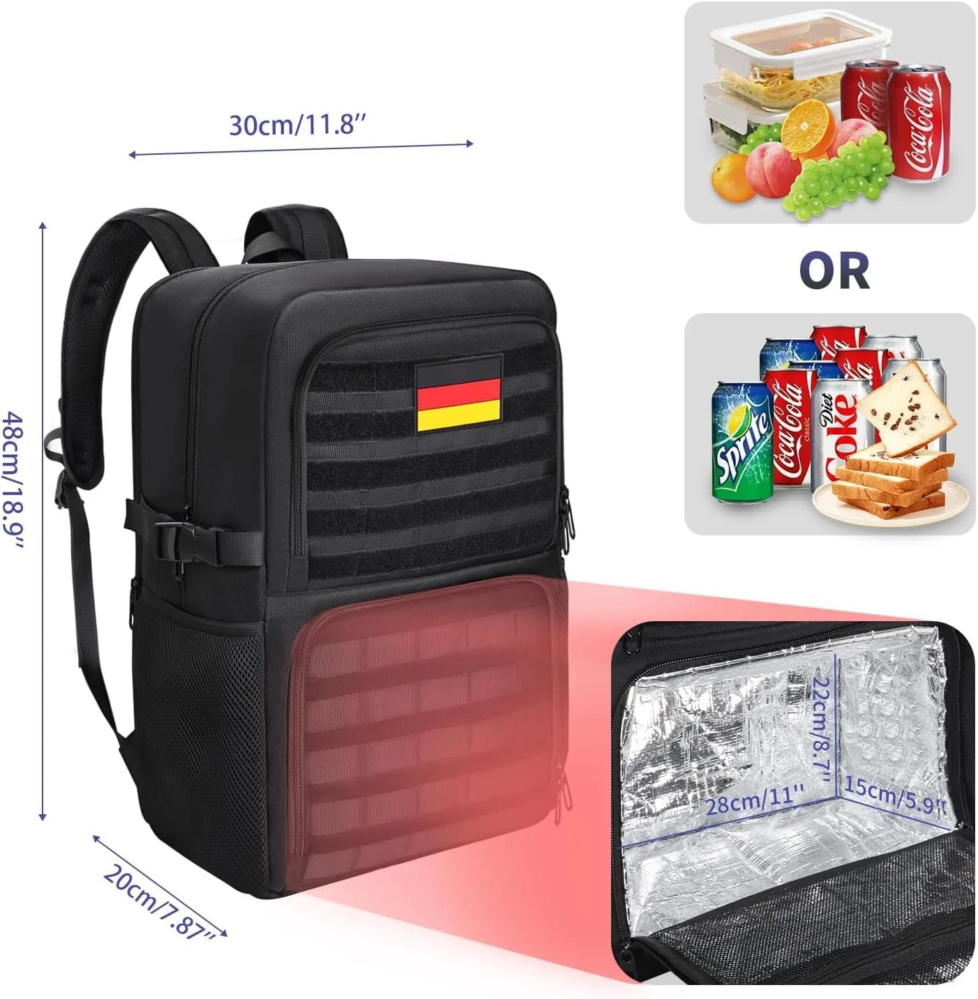 Рюкзак для ноутбука BERTASCHE Lunch 15.6" з термовідділенням та USB Чорний, фото №3 Рюкзак для ноутбука BERTASCHE Lunch 15.6" з термовідділенням та USB Чорний, фото №3