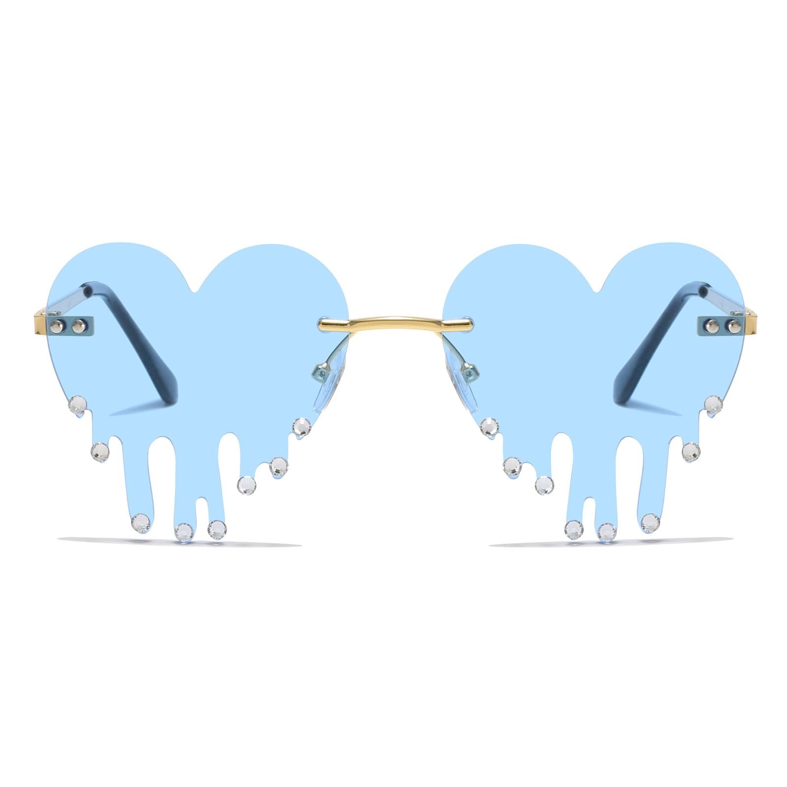 Сонцезахисні окуляри Серце YAMEIZE Без оправи Жіночі, фото №2