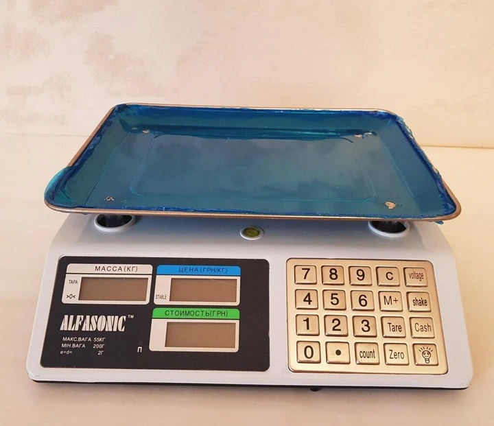 Весы торговые электронные Alfasonic AS-A099 настольные до 55 кг металлические кнопки, фото №2 Весы торговые электронные Alfasonic AS-A099 настольные до 55 кг металлические кнопки, фото №2
