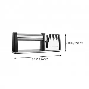 Ручна Точилка для ножів Luxshiny з ергономічною рукояткою та нековзною системою срібляста synthetic.ua - Фото 1