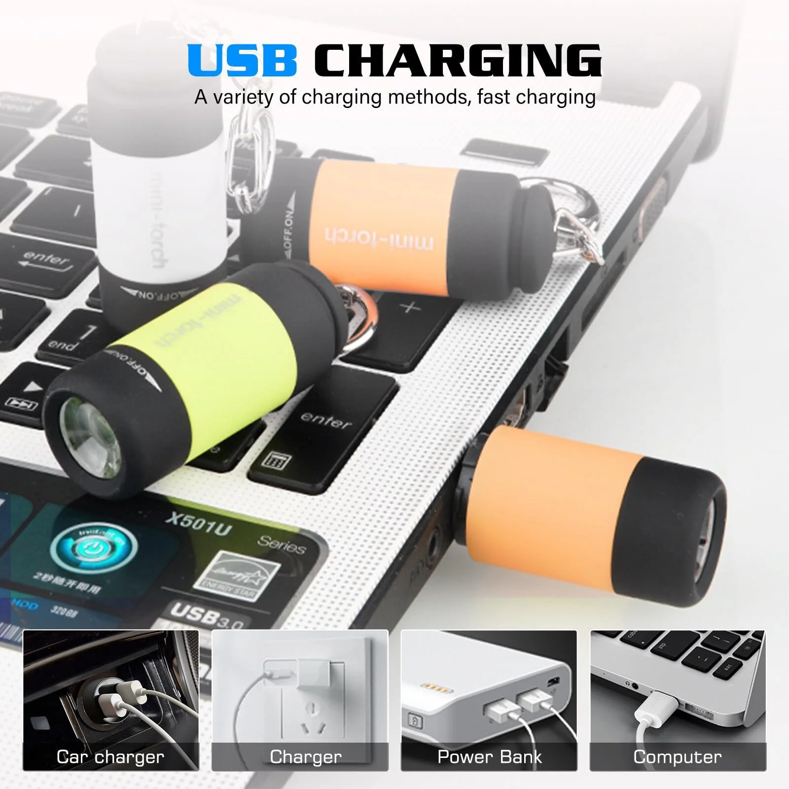 Міні LED Ліхтарик Кишеньковий 0.5W, Набір 8 штук, фото №5