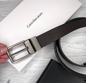 Подарочный набор ремень и кошелек из натуральной кожи Calvin Klein synthetic.ua - Фото 1