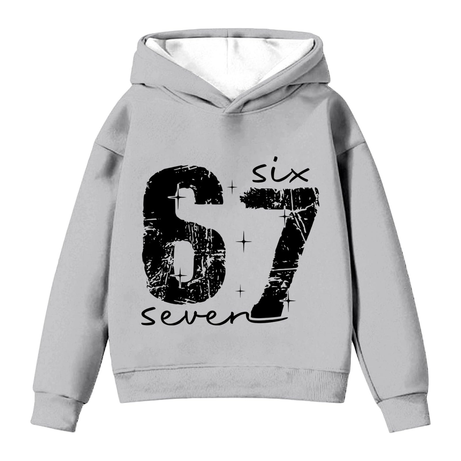 Худі для хлопчиків і дівчаток 67 Six Seven Meme з принтом, фото №4