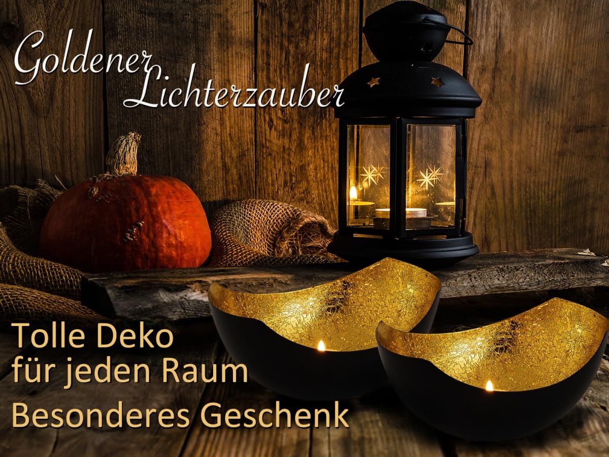 Підсвічник Чашеподібний Металевий Чорний Золотий, фото №4