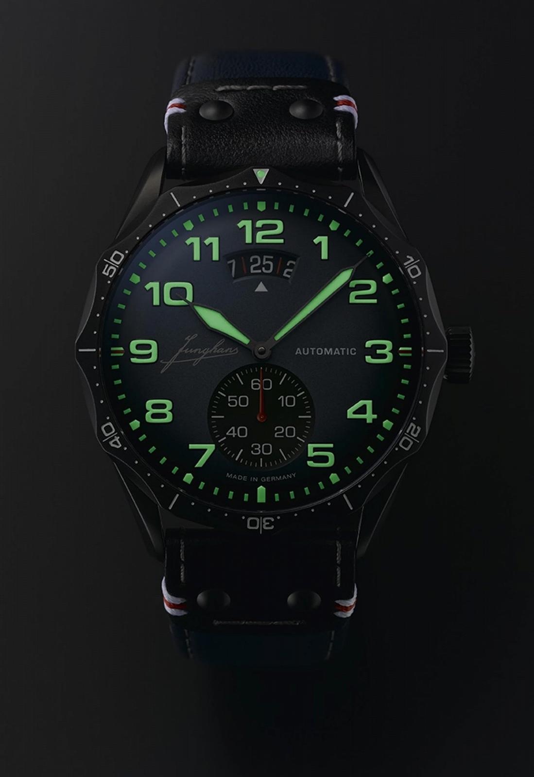 Чоловічий автоматичний годинник JUNGHANS Meister Pilot Синій 27/4397.00, фото №4