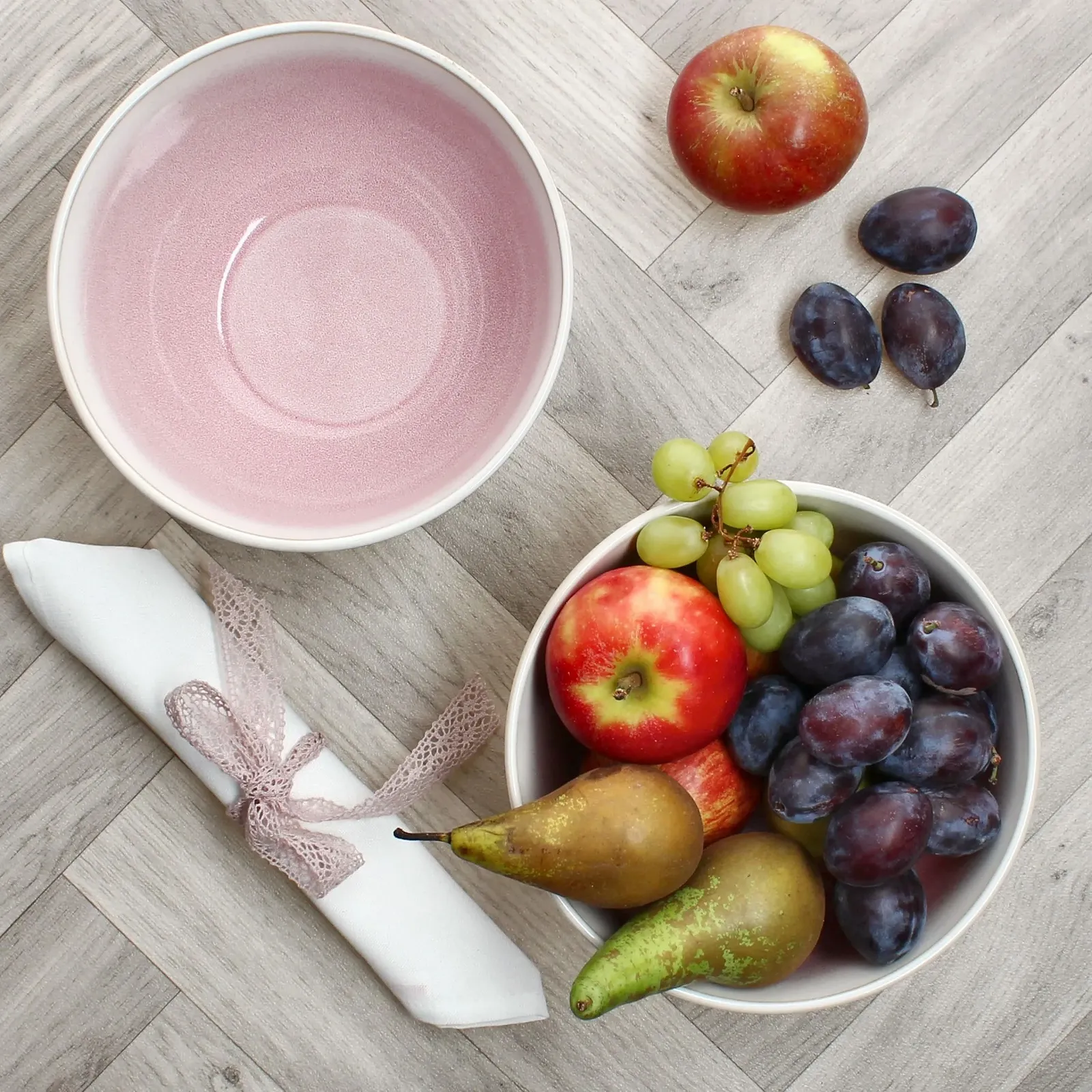 Миска MamboCat Reactive Glaze Paris, 1.3 л, кремово-розовая, большая каменная миска, фото №3