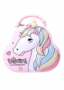 Скарбничка Металева Єдиноріг 13.5 x 7 x 15 см Рожева - Фото 1