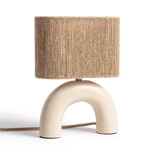 Настільна світлодіодна лампа LEDKIA LIGHTING Callie кераміка та натуральна мотузка бежевий E27 - Фото 1