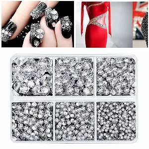 Стрази для нігтів Круглі Кристалічні Різних Розмірів (4000 шт.) - Фото 1