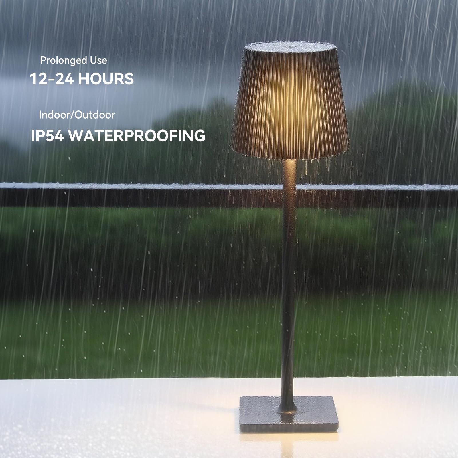 Настільна лампа Xiake Комплект 2 шт. LED димована 2700K-6000K IP54 водонепроникна Чорна, фото №5